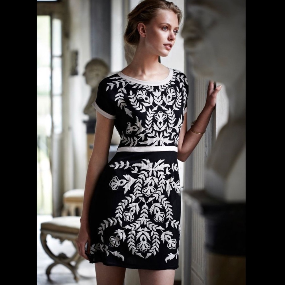 Anthropologie Maeve Ombra Floral Silk Dress MP